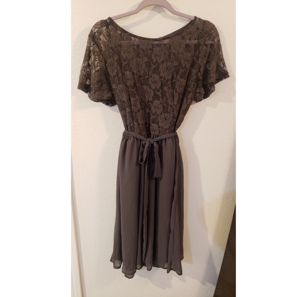 Grey lace top dress